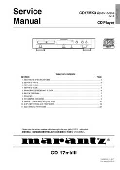 Marantz CD-17 mkIII service manual PDF